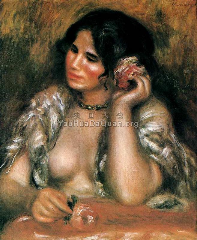 Gabrielle with a Rose - 皮埃尔·奥古斯特·雷诺阿